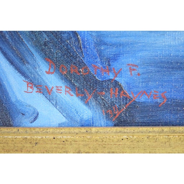 Floral Still Life Original Oil on Canvas Signed 1934 For Sale - Image 4 of 6