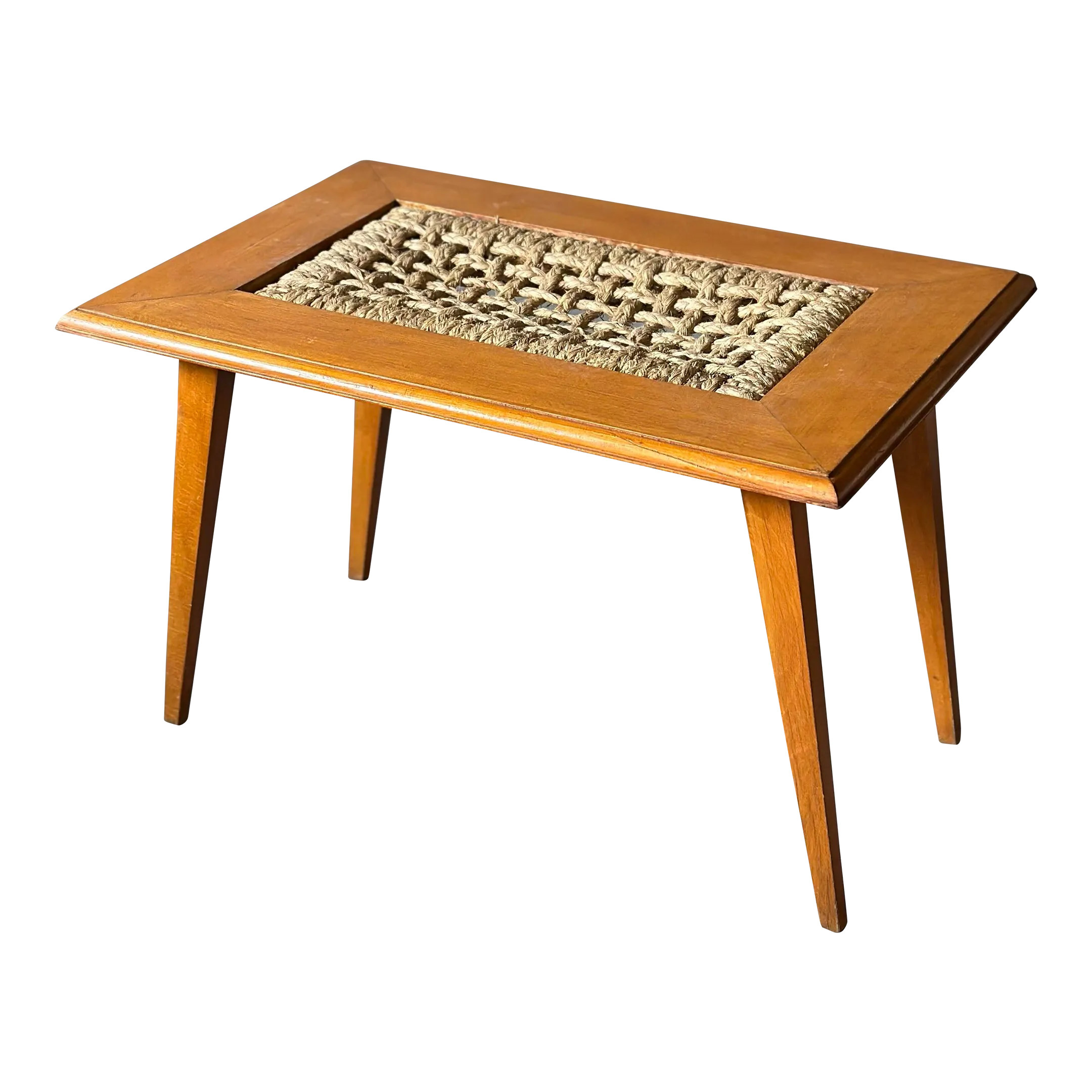 Adrien Audoux and Frida Minet Oak and Rope Side Table | Chairish
