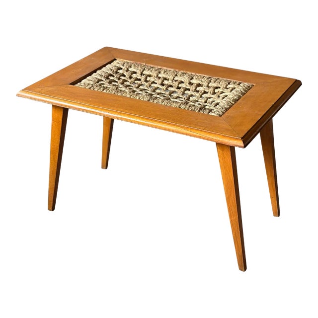 Oak and Rope Side Table by Adrien Audoux and Frida Minet For Sale