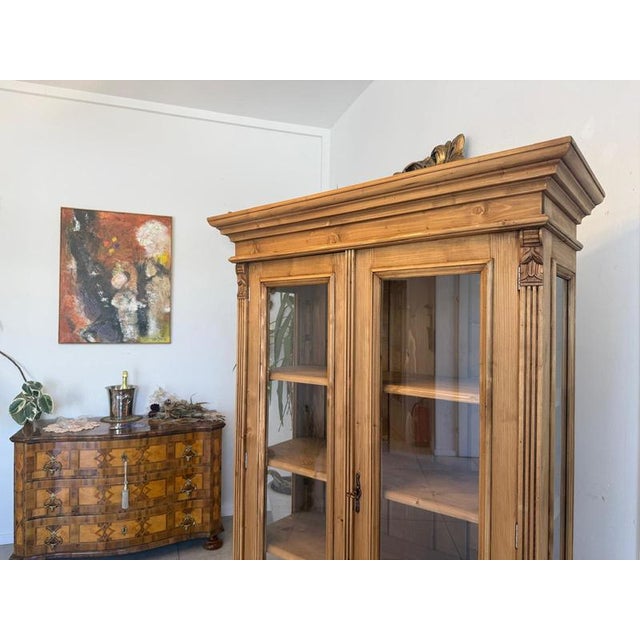 Brown Rustic Farmhouse Display Cabinet For Sale - Image 8 of 12