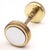 Pair of Modern Polished Brass & Nickel Entry Door Knobs For Sale - Image 6 of 8
