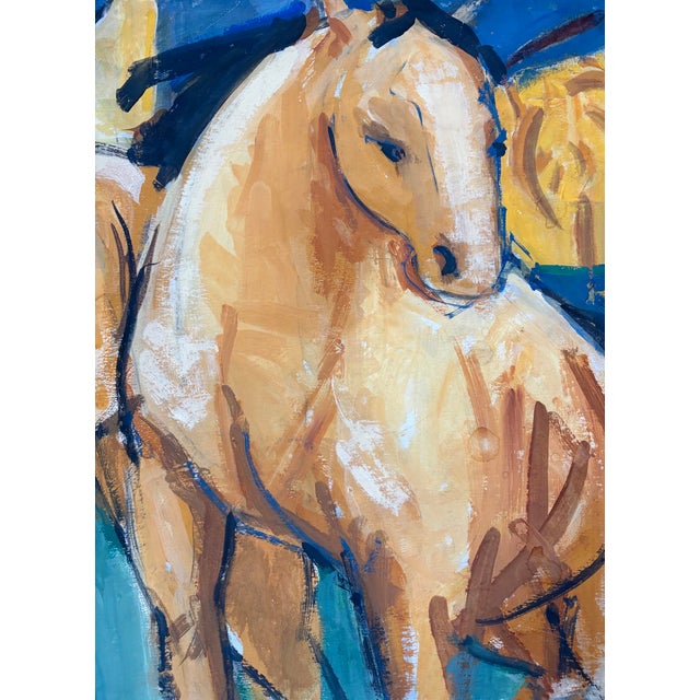 Abstract Sienna Horses Iii, Painting, Paper, Landscape, Italy For Sale - Image 3 of 4