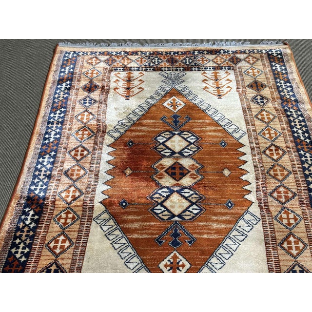 Brown and Beige Handmade Wool Rug For Sale - Image 9 of 15