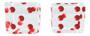 Charles Hollis Jones Red Dot Dice Sculpture - a Pair
