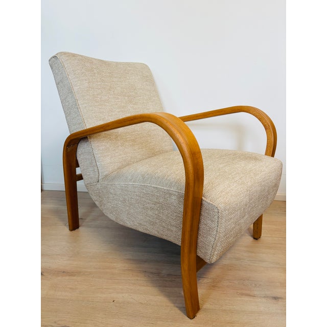 Wood Art Deco Lounge Chair by Koželka & Krpáček for Interior Prague, Czechoslovakia, 1960s For Sale - Image 7 of 12