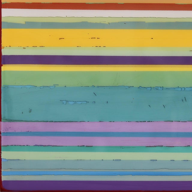 Bella Vista 3 - Modern Acrylic Colorful Striped Resin Original Artwork by Ricky Hunt For Sale - Image 4 of 9