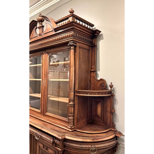 Monumental French Henri II Walnut Buffet À Deux Corps France, Circa 1880–1900 For Sale - Image 9 of 12