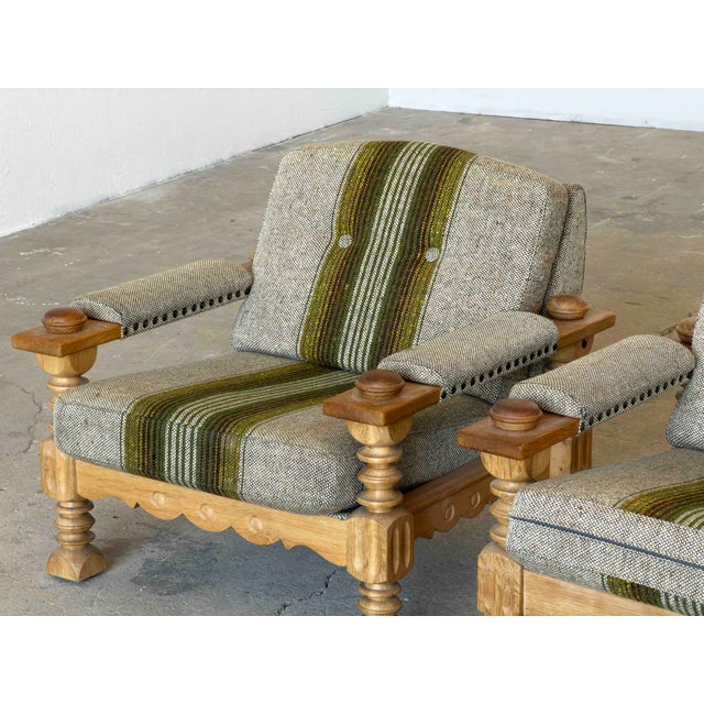Brutalist Oak Lounge Chairs by Henning Kjærnulf, 1960s, Set of 2 For Sale - Image 16 of 17