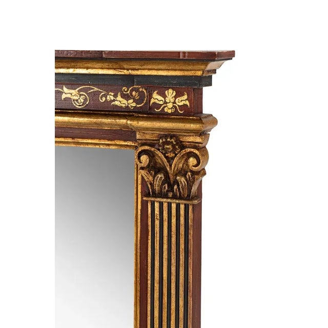 Neoclassical Italian Neoclassical Gilt and Hand Painted Mirror For Sale - Image 3 of 3