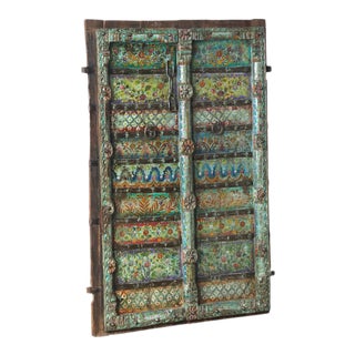 Antique 1900s Indian Painted Door For Sale