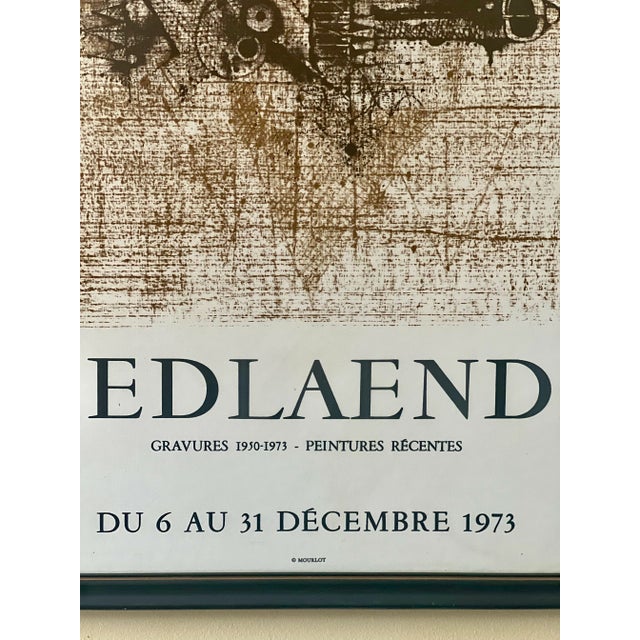 1973 Johnny Friedlaender Vintage Framed Mourlot Exhibit Poster, Montreal For Sale In Philadelphia - Image 6 of 9