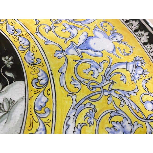 Large 20th Century Ceramic Dish in Yellow and Blue from C.Lombardo, Italy, 1960s For Sale - Image 11 of 14