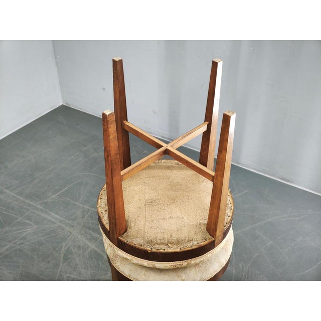Art Deco Walnut and Beech Stools, Czechoslovakia, 1930s, Set of 2 For Sale - Image 4 of 12