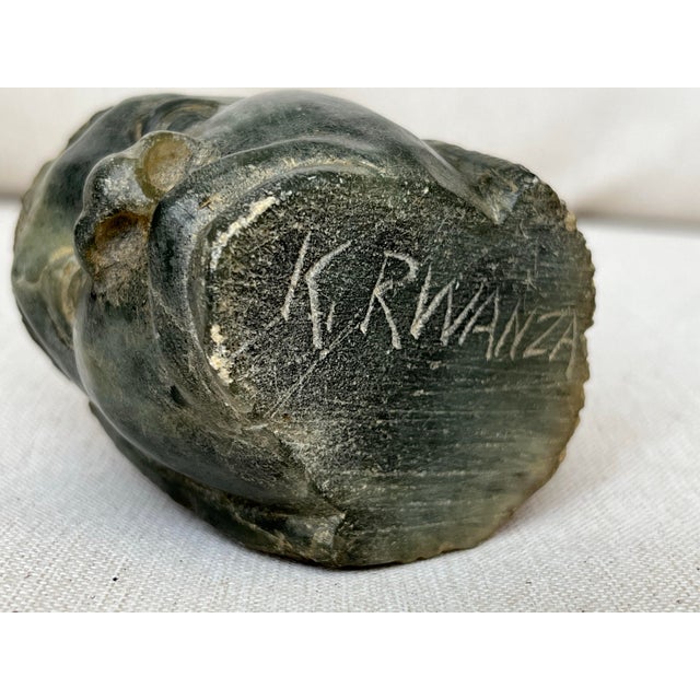 Authentic Antique African Sculpture - Green Soapstone - Unique Small Size For Sale In Miami - Image 6 of 11