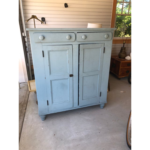 Antique Primitive Blue Painted Jelly Chairish