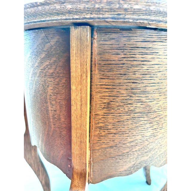Burnt Umber Antique Oak Plant Stand Side Table For Sale - Image 8 of 12
