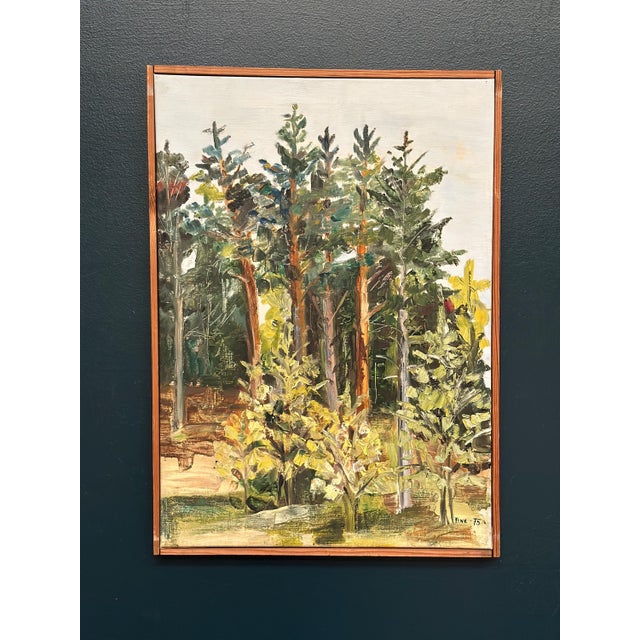 Ann‑cathrine Tine Lundkvist, Forest Landscape, 1975, Oil Painting on Canvas, Framed For Sale - Image 14 of 15