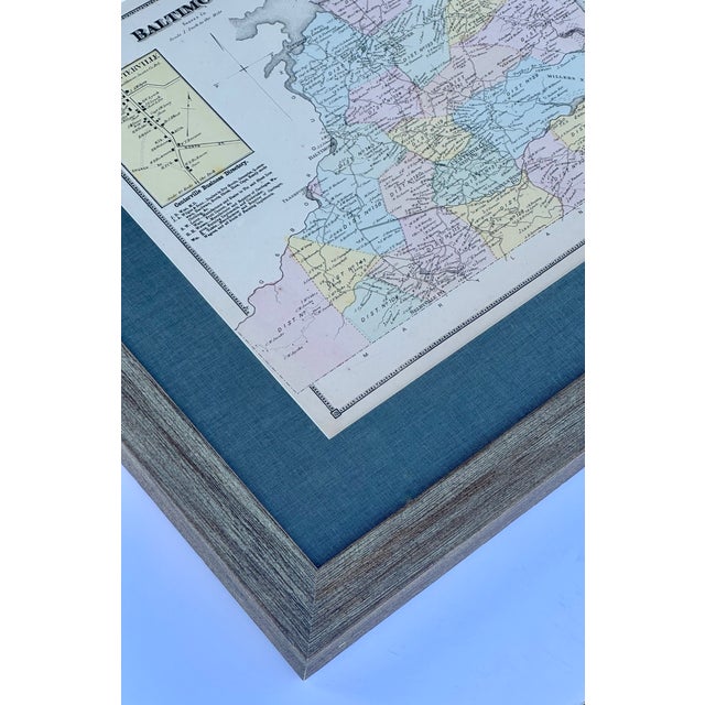 Baltimore Hundred Sussex County Delaware Map | Bethany & Rehoboth Beach | Reproduction From Beers & Pomeroy | Custom Framed For Sale - Image 6 of 8