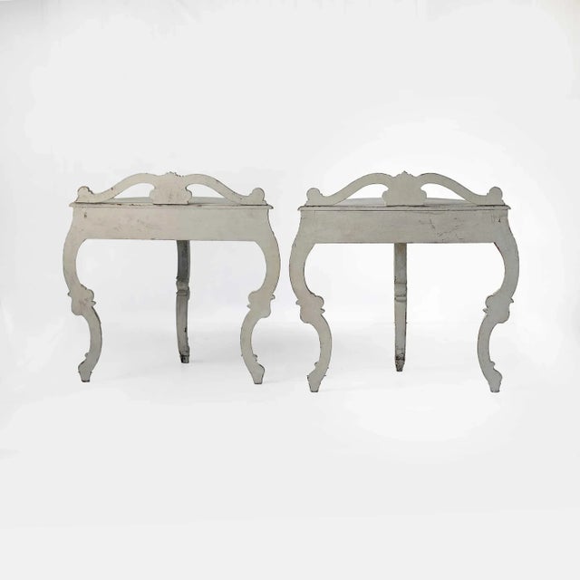 Antique Demilune Tables - A Pair For Sale In Providence - Image 6 of 8