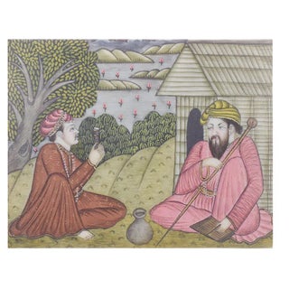 Islamic Figures, Paint on Synthetic Ivory, 20th Century, Framed For Sale