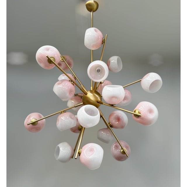 Italian 21st Century Ombre Blush Sputnik Chandelier by Fabio LTD For Sale - Image 3 of 11