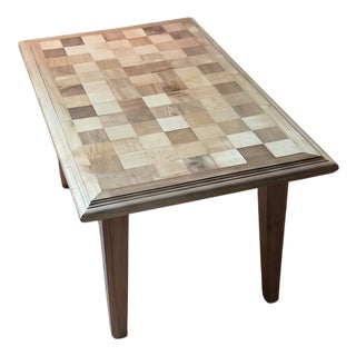 Parquetry Damier Coffee Table from Master Michel Postaire, 1970s For Sale