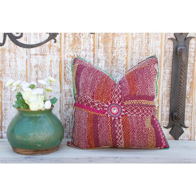 Textile Roseate Sindh Sami Square Pillow For Sale - Image 7 of 8