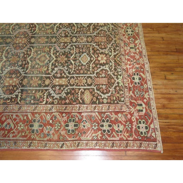 Early 20th Century Antique Persian Heriz Decorative Rug - 9' x 11'8" For Sale - Image 5 of 10
