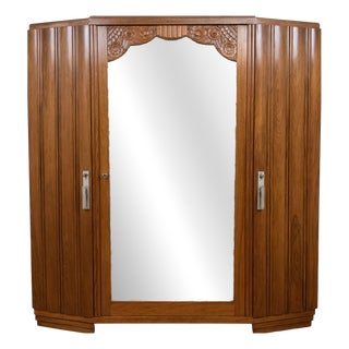 Art Deco Walnut Wardrobe, 1930s For Sale