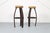 This rare pair of bar stools is an excellent example of French mid-century design by Adrien Audoux and Frida Minet....