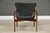 1950s Refinished Walnut Leather Lounge Chair For Sale - Image 4 of 8