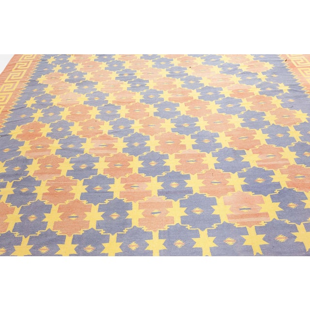 Doris Leslie Blau Vintage Indian Dhurrie Rug For Sale - Image 4 of 9