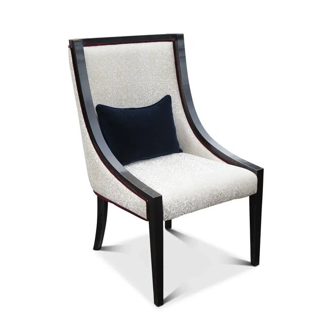 Traditional Empire Revival Gondola Dining Chair with Ebonised Frame For Sale - Image 3 of 10