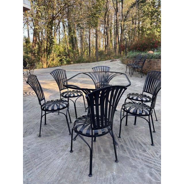 1950s Francois Carre Petite Fan Back Garden Chairs - Group of 6, Attributed For Sale - Image 12 of 12