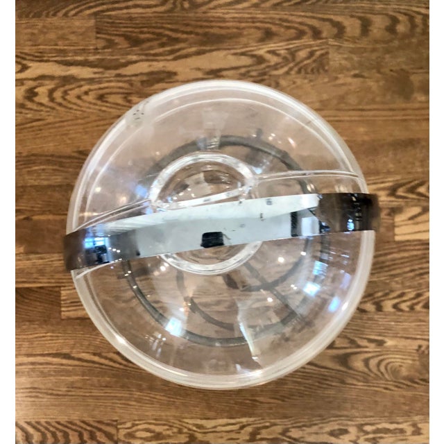 1960s Mid Century Iron and Lucite Ice Bucket Holder For Sale - Image 5 of 7