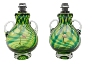 Heavy Mid-Century Modern Handblown Glass Table Lamps by Joska, Germany, 1970s, Set of 2