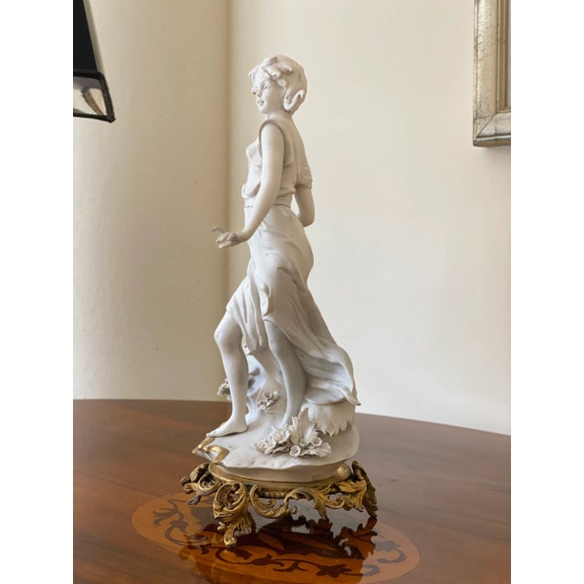 Vintage Italian Biscuit Porcelain & Bronze Figurine by Barbella For Sale - Image 16 of 18