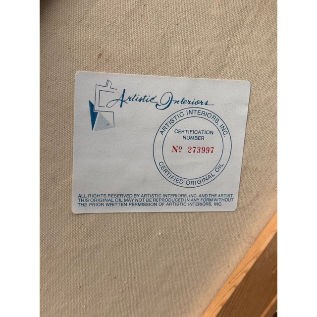 1980’s Decorative Arts Studio Framed Oil Painting For Sale - Image 9 of 12