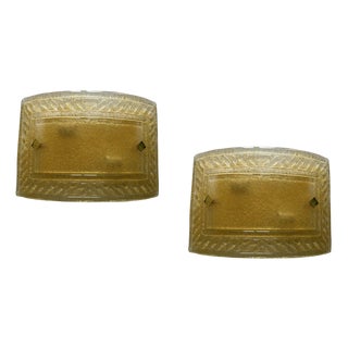 Golden Murano Glass Wall Lights, 1990s, Set of 2 For Sale