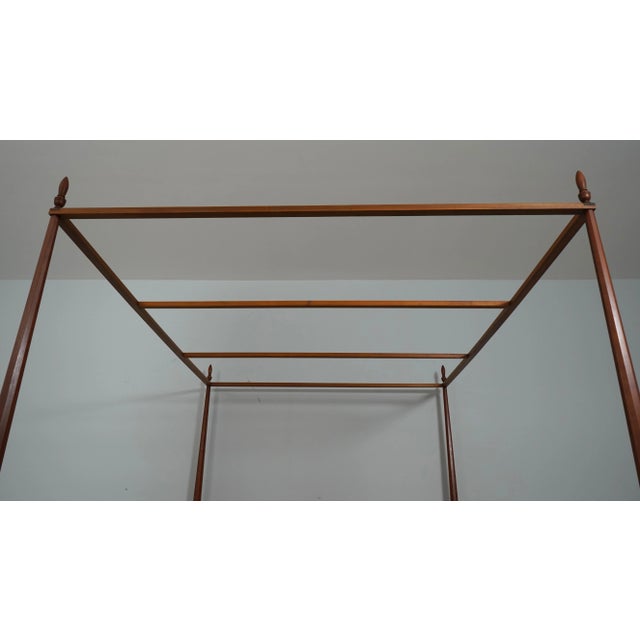 Traditional Eldred Wheeler Queen Size Solid Cherry Canopy Poster Bed For Sale - Image 3 of 12