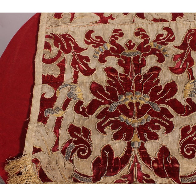 Renaissance Embroidered Velvet and Silk Fabric, Italy For Sale - Image 9 of 11