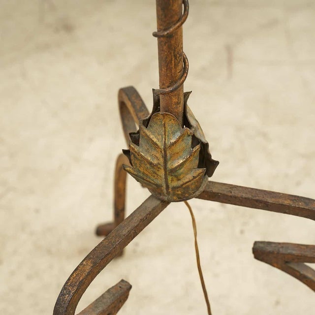 Wrought Iron Candleholder Floor Lamp For Sale - Image 4 of 7