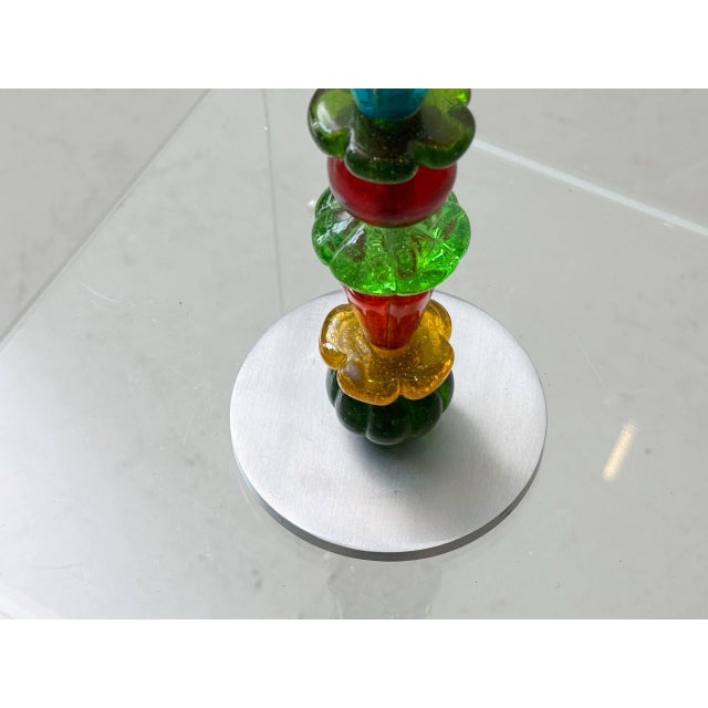 Metal Modern Candlestick in Glass and Aluminum from Räder Design, 1990s For Sale - Image 7 of 8