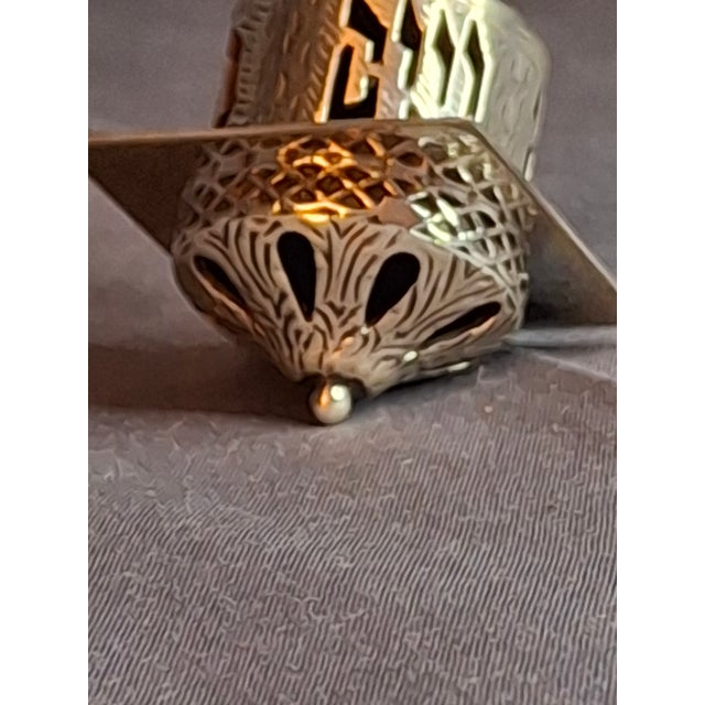 Religious Vintage Netafim Sterling Silver Dreidel Israel Filigree Pierced Sevivon 23g For Sale - Image 3 of 16