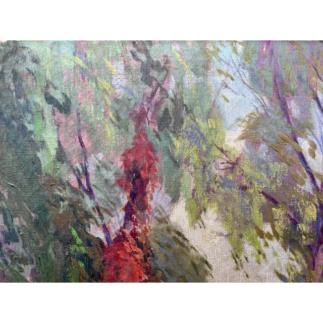 Arts & Crafts Impressionist Landscape Painting, Chicago Artist, 1926 For Sale In West Palm - Image 6 of 12