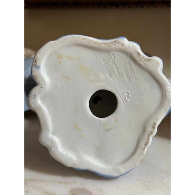Vintage Japanese Rococo Revival Blue & White Porcelain Busts — Pair For Sale - Image 10 of 10
