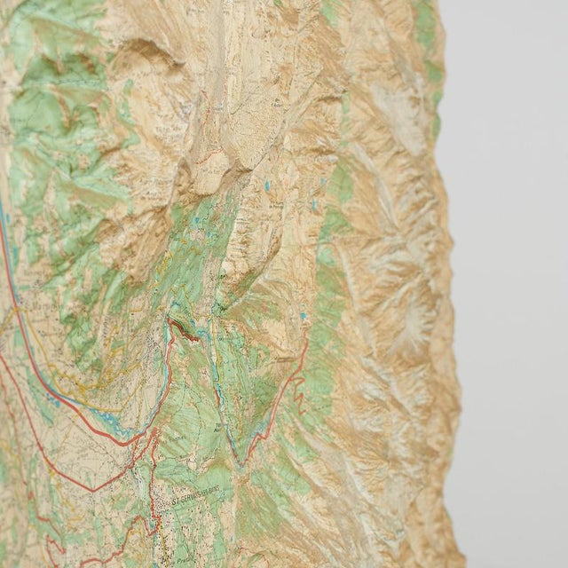Vintage French Raised Relief Map of Mont Blanc Massif, 1970s For Sale - Image 10 of 13