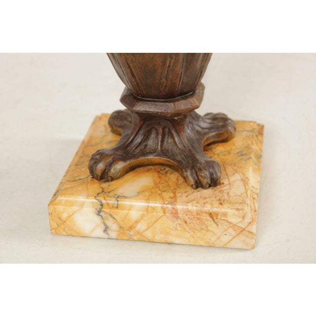 Antique French Art Nouveau Patinated Metal Table Lamp For Sale - Image 11 of 12