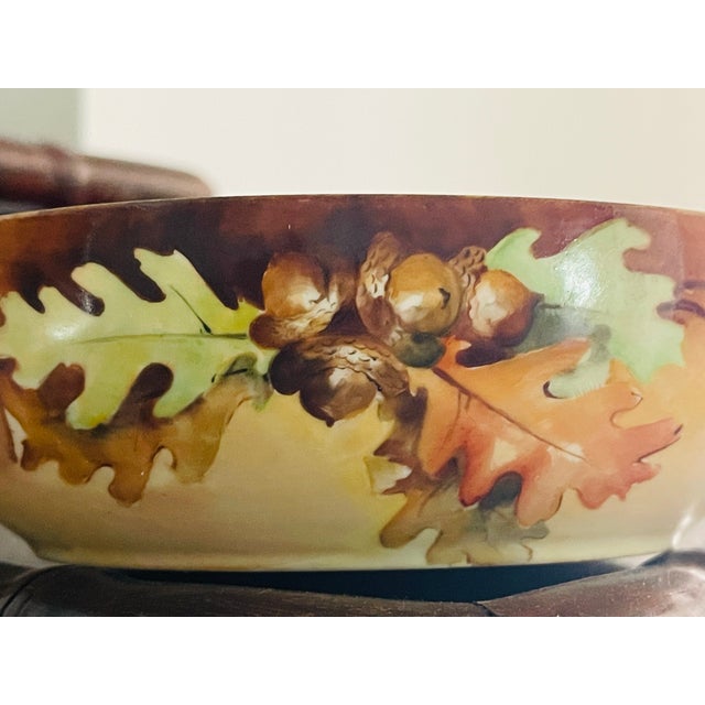 French Antique Limoges Painted Centrepiece Bowl For Sale - Image 3 of 5