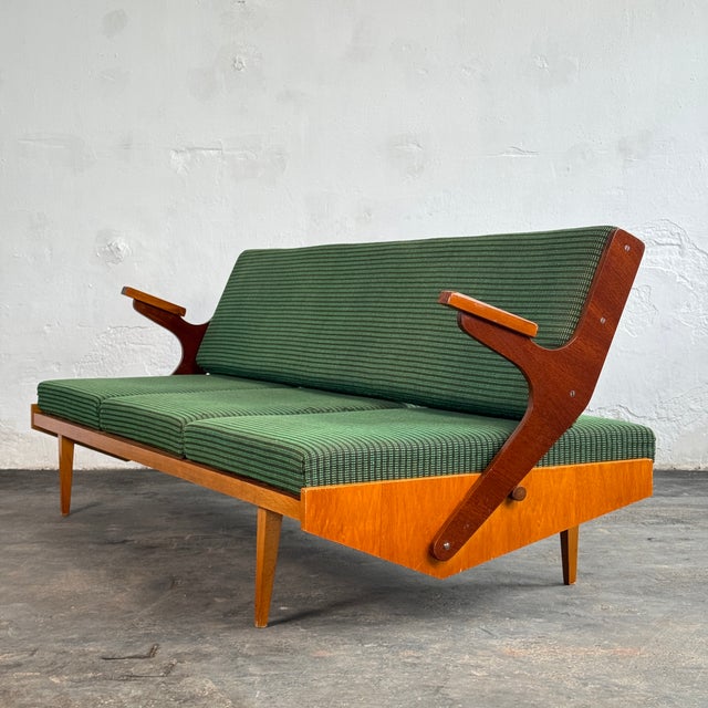 1960s Mid-Century Convertible Sofa from Opp Drevovyroba, 1970s For Sale - Image 5 of 15